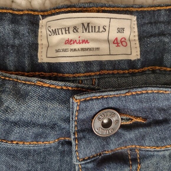NWT Smith & Mills dark wash Cotton Blend denim shorts mens size 46 - Picture 3 of 7